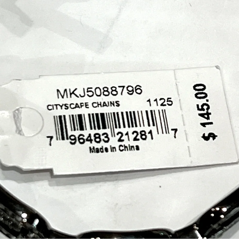 NWT Michael Kors “Cityscape Chains” Clear Pave Encrusted Hinged Bangle
